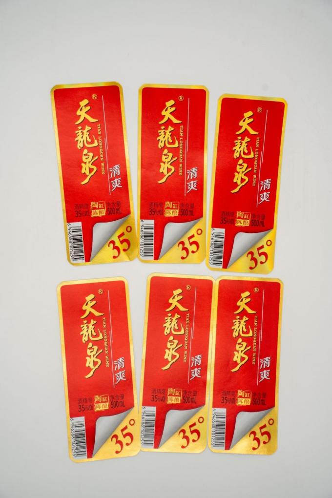 Yansıtıcı İçecek Şişesi Etiketi Kimyasallara dayanıklı çıkarılabilir yapışkan etiketler 3