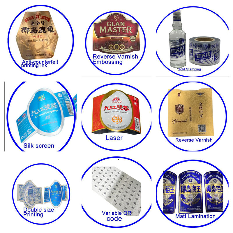 Çevre dostu yapıştırıcılar cam şişeler ve kutular için özel etiket çıkartması etiket çıkartması üreticisi