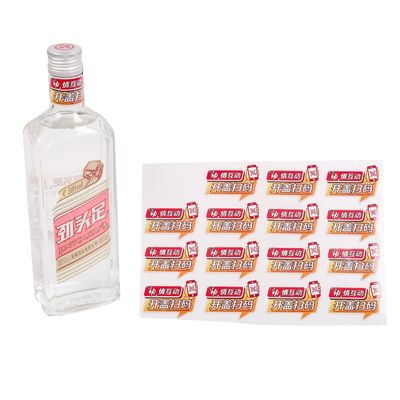 Brandy Viski Vodka şişesi etiketleri için şeffaf çıkartma baskı